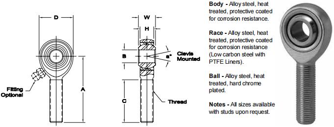 AURORAAB-3關節軸承圖紙
