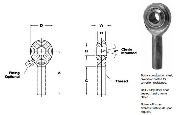 AURORACM-12關節軸承圖紙