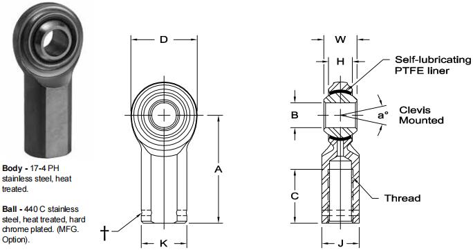 AURORACW-7ET關節軸承圖紙