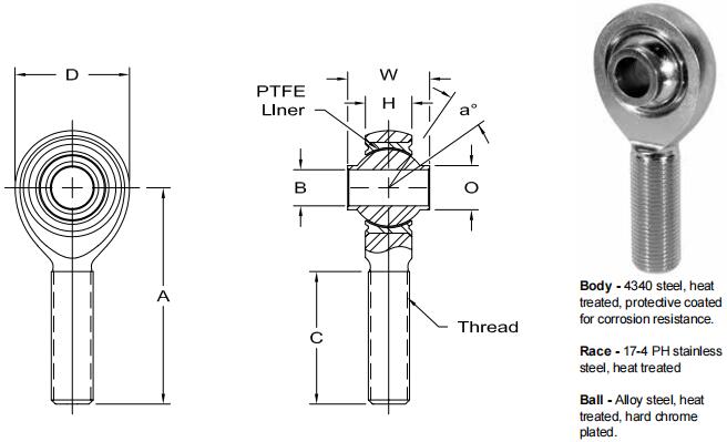 AURORAHXAB-12T關節軸承圖紙