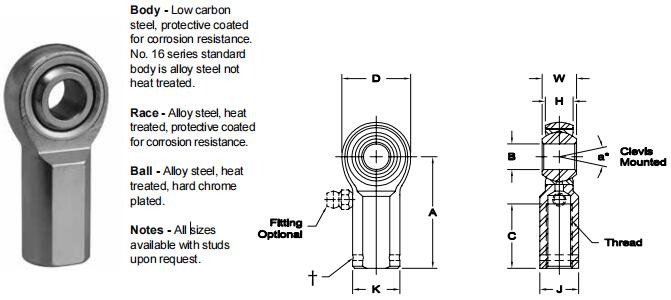 AURORAKG-16關節軸承圖紙