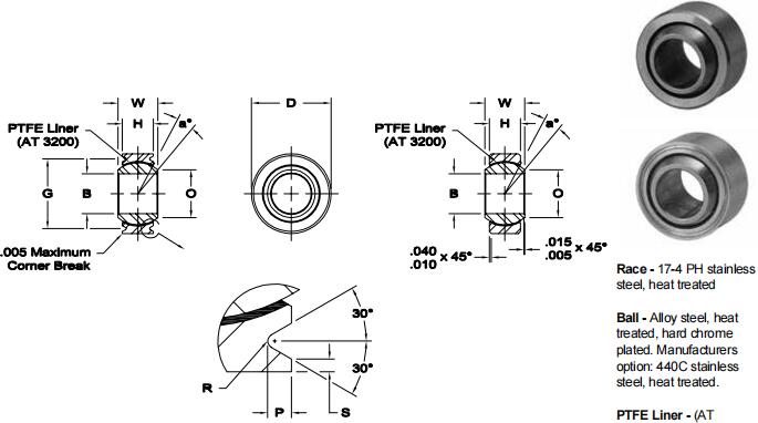 AURORAPNB-4T關節軸承圖紙