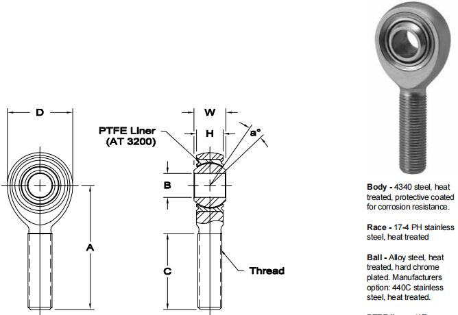 AURORAPRB-5T關節軸承圖紙