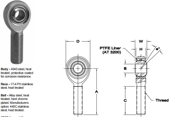 AURORAPRXB-10T關節軸承圖紙