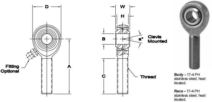 AURORASM-3E關節軸承圖紙