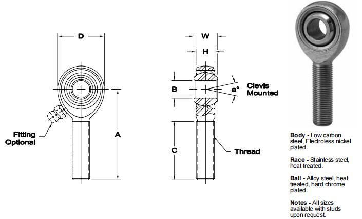 AURORASM-7關節軸承圖紙