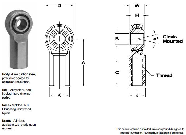 AURORASPW-3關節軸承圖紙