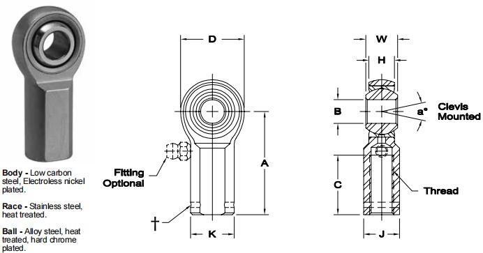 AURORASW-7關節軸承圖紙
