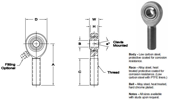 AURORAXB-12-1關節軸承圖紙